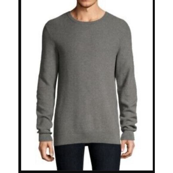 theory riland XL Sweater long sleeve Stone crew neck Grey Heather Breach NEW 198 - Picture 1 of 7